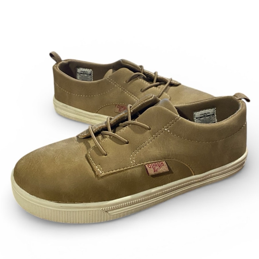 Osh Kosh Bgosh Putney Oxfords Shoes Boys Toddler Size 2 Tan Olive Faux Suede